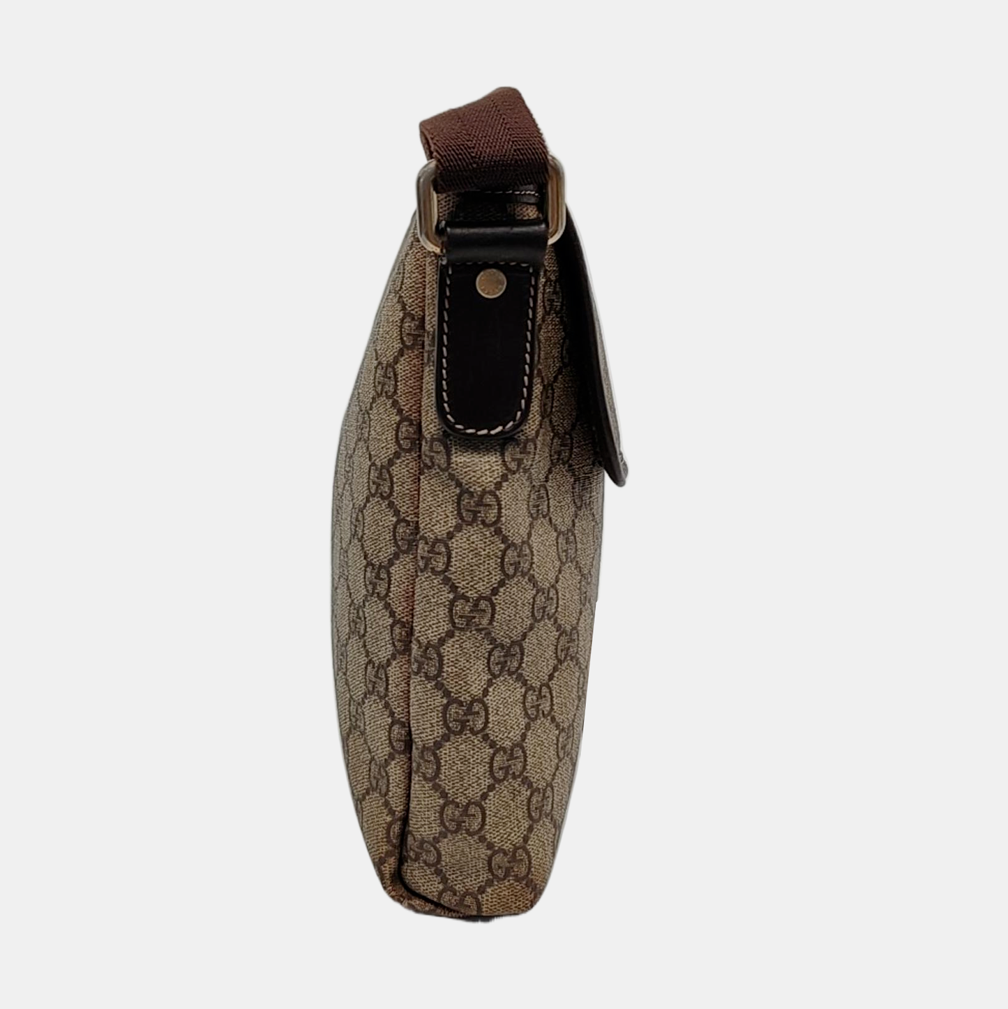 GUCCI Khaki Coated Canvas Old Flower Single Shoulder Bag Crossbody Bag Golden hardware-(SKU)-953765486