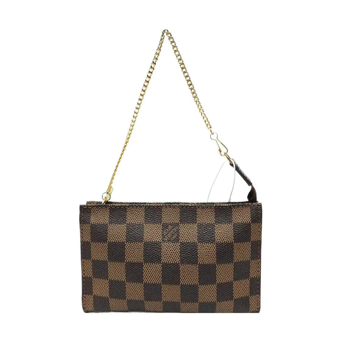 LOUIS VUITTON JOSÉPHINE 15 Brown Coated Canvas Checkered Handbag Golden hardware Vintage model-(SKU)-953734050