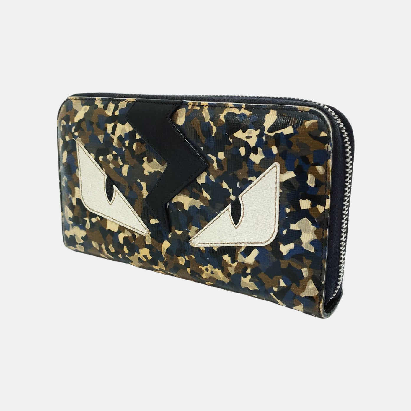FENDI Monster Multicolor leather small monster wallet Silver Hardware-(SKU)-954001387