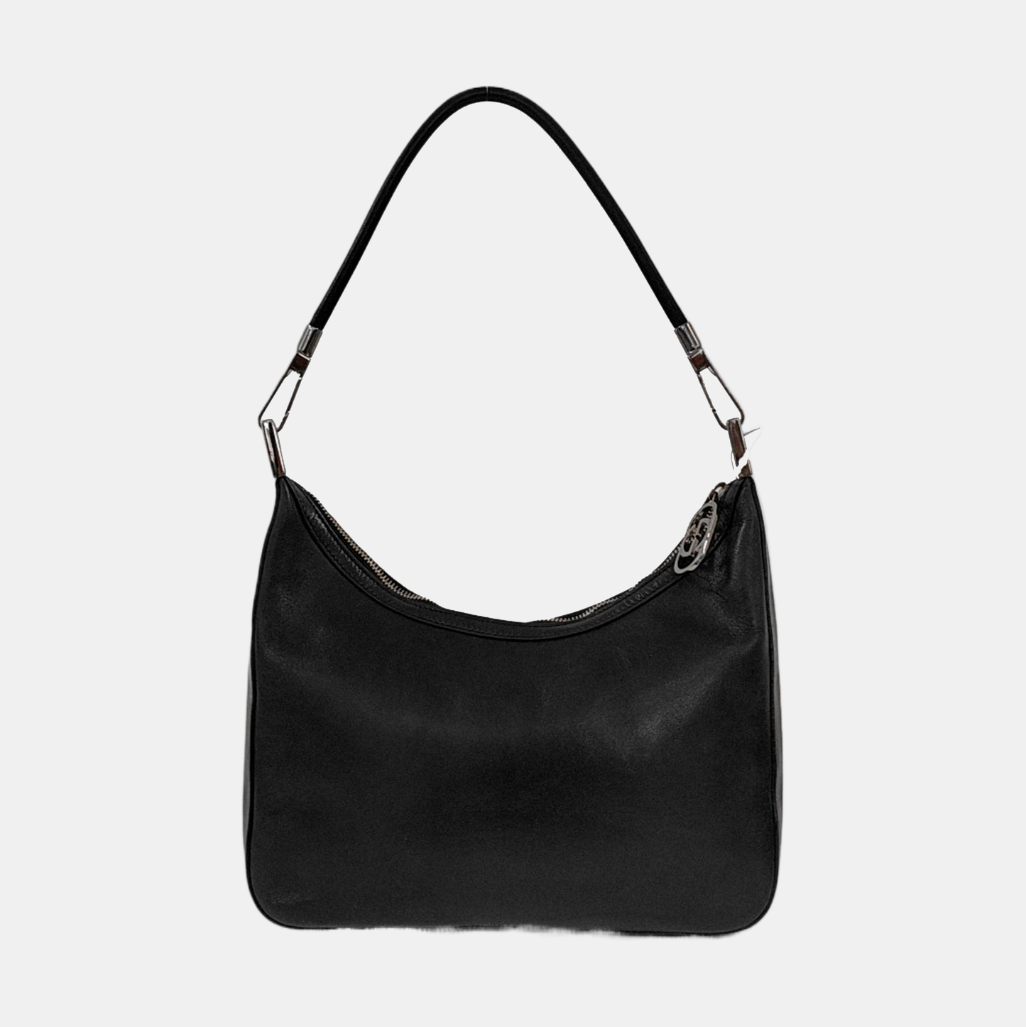GUCCI Black Leather Single Shoulder Bag Silver Hardware Removable shoulder strap-(SKU)-938237426