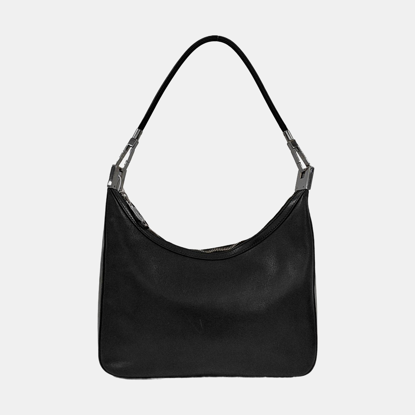 GUCCI Black Leather Single Shoulder Bag Silver Hardware Removable shoulder strap-(SKU)-938237426