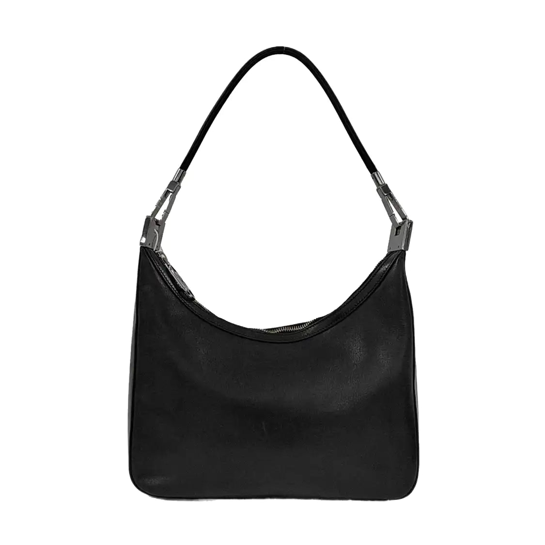 GUCCI Black Leather Single Shoulder Bag Silver Hardware Removable shoulder strap-(SKU)-938237426