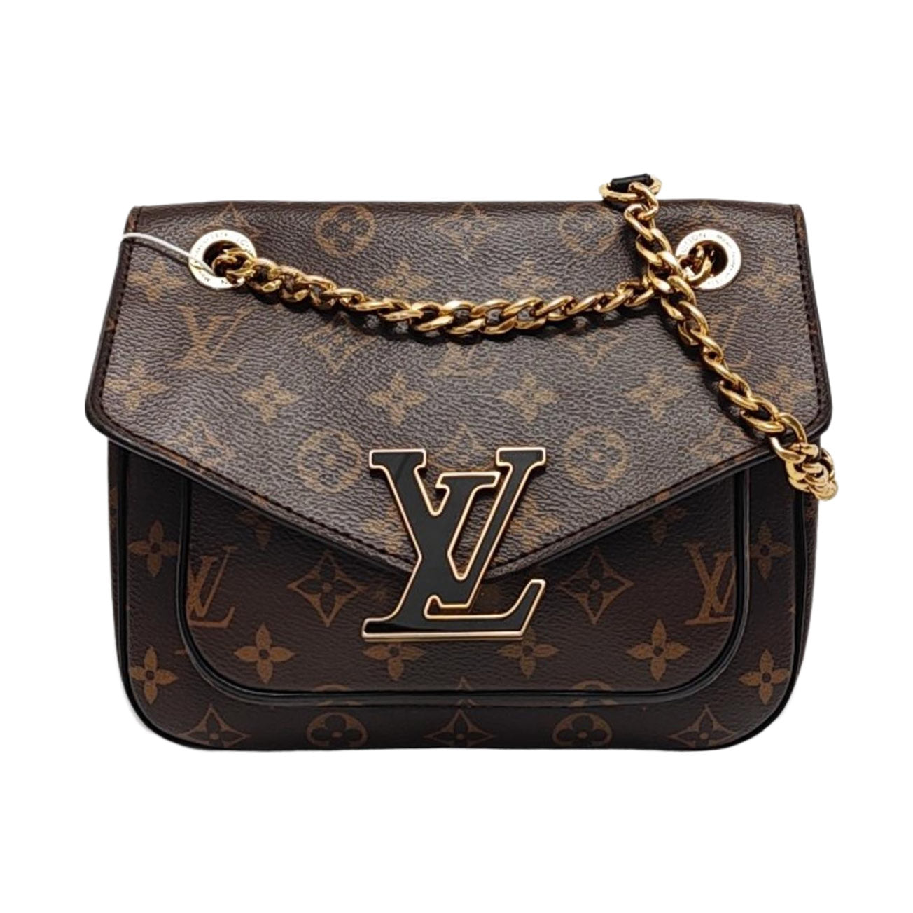 LOUIS VUITTON PASSY Brown Coated Canvas Monogram Shoulder Bag Crossbody with Gold Hardware-(SKU)-954357157