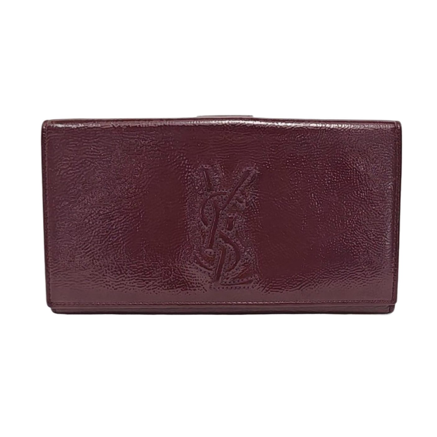 YSL Pink Purple Leather Embossed Wallet-(SKU)-954355726