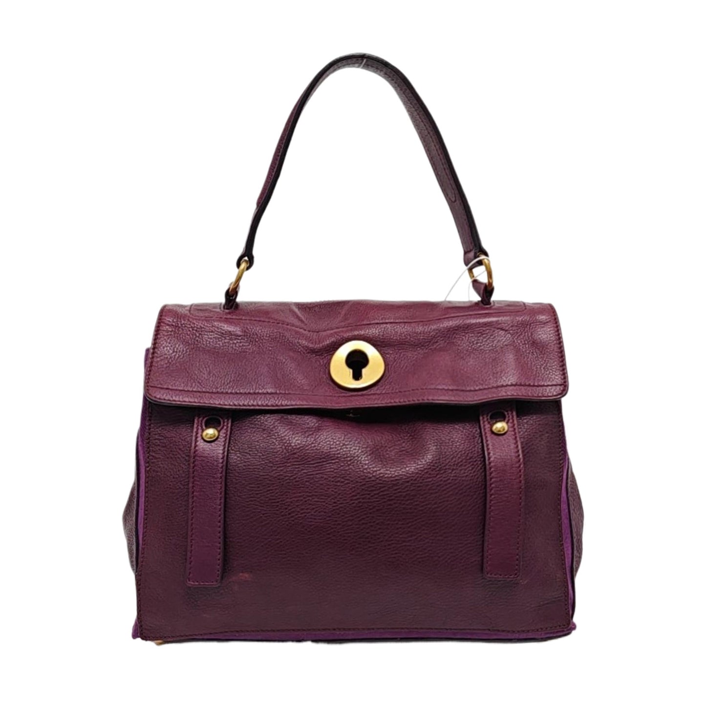 YSL MUSE TWO Purple Leather Tote Golden hardware-(SKU)-954560346