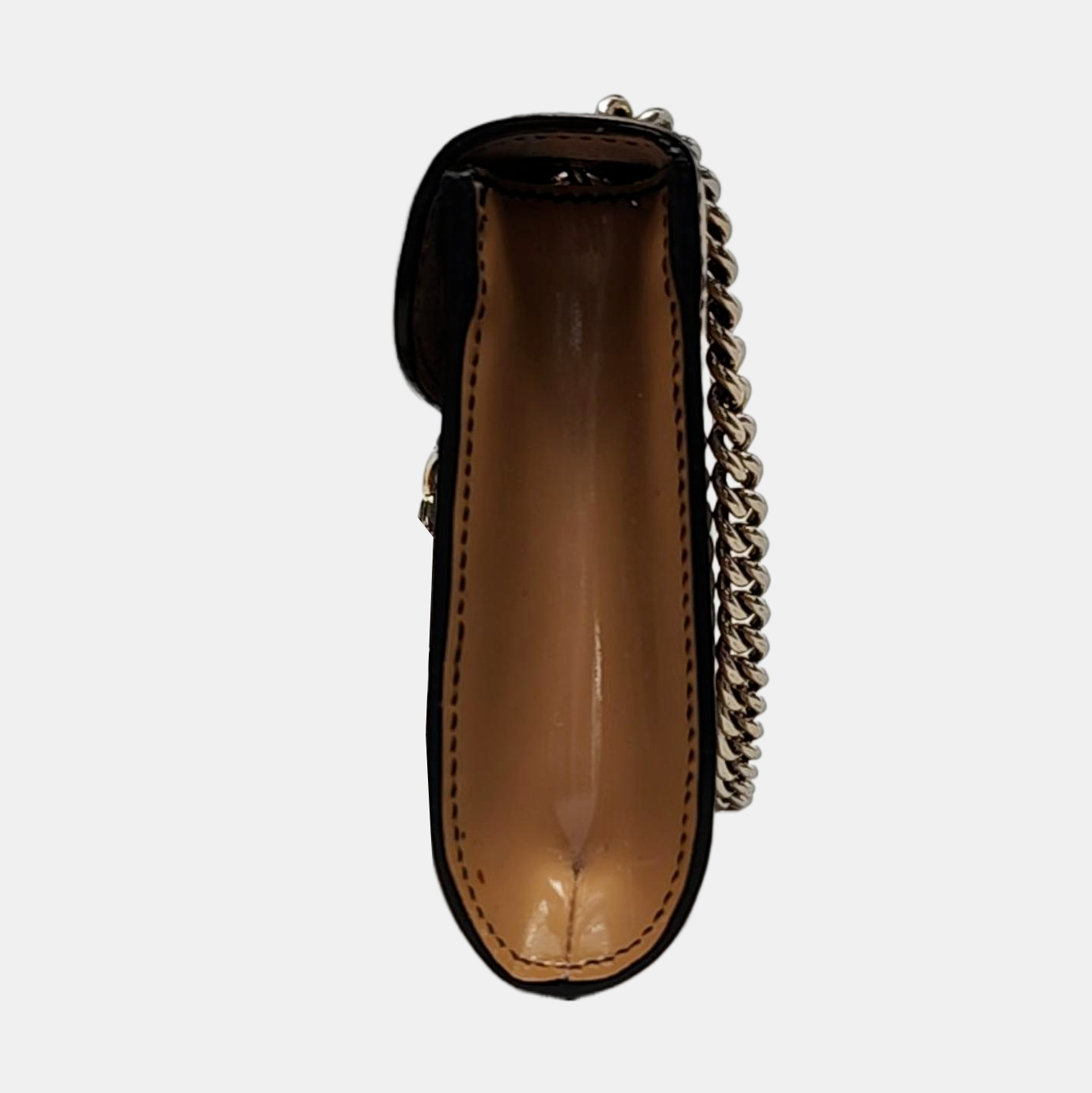 GUCCI Emily Chain Small size Brown Patent Leather Horse Bit Single Shoulder Bag Golden hardware-(SKU)-954647848