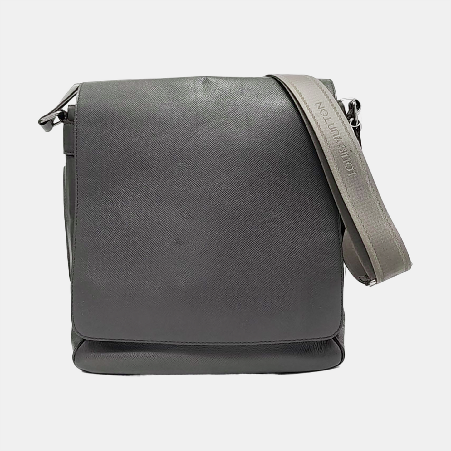 LOUIS VUITTON ROMAN Grey Cowhide Crossbody Bag Silver Hardware-(SKU)-954717295