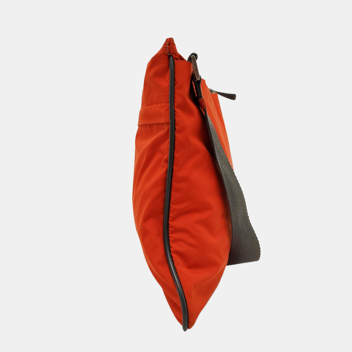 PRADA Orange Nylon Shoulder Bag Silver Hardware-(SKU)-954860034
