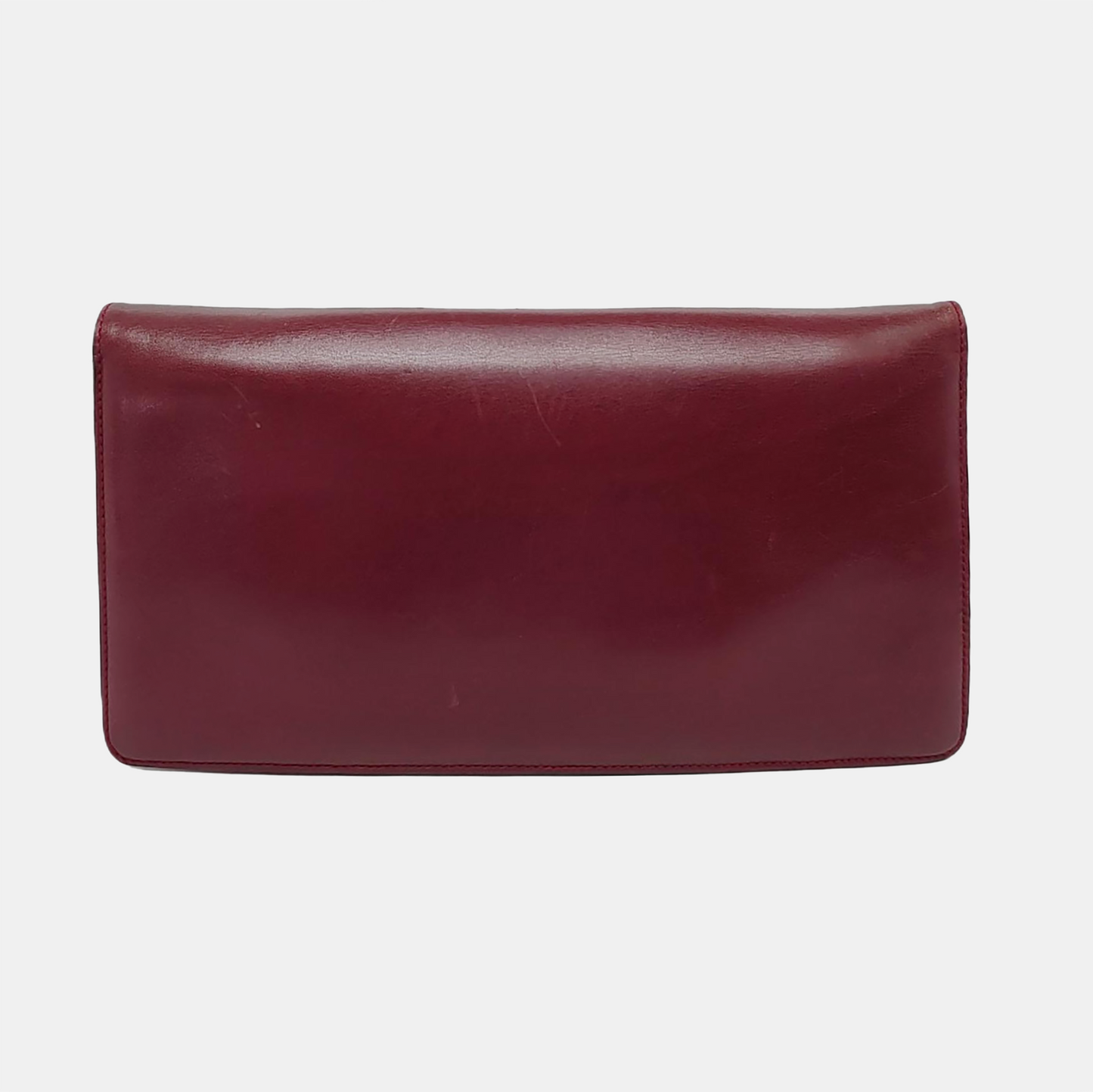 CELINE Burgundy Leather Single Shoulder Bag Golden hardware Removable shoulder strap-(SKU)-954657599