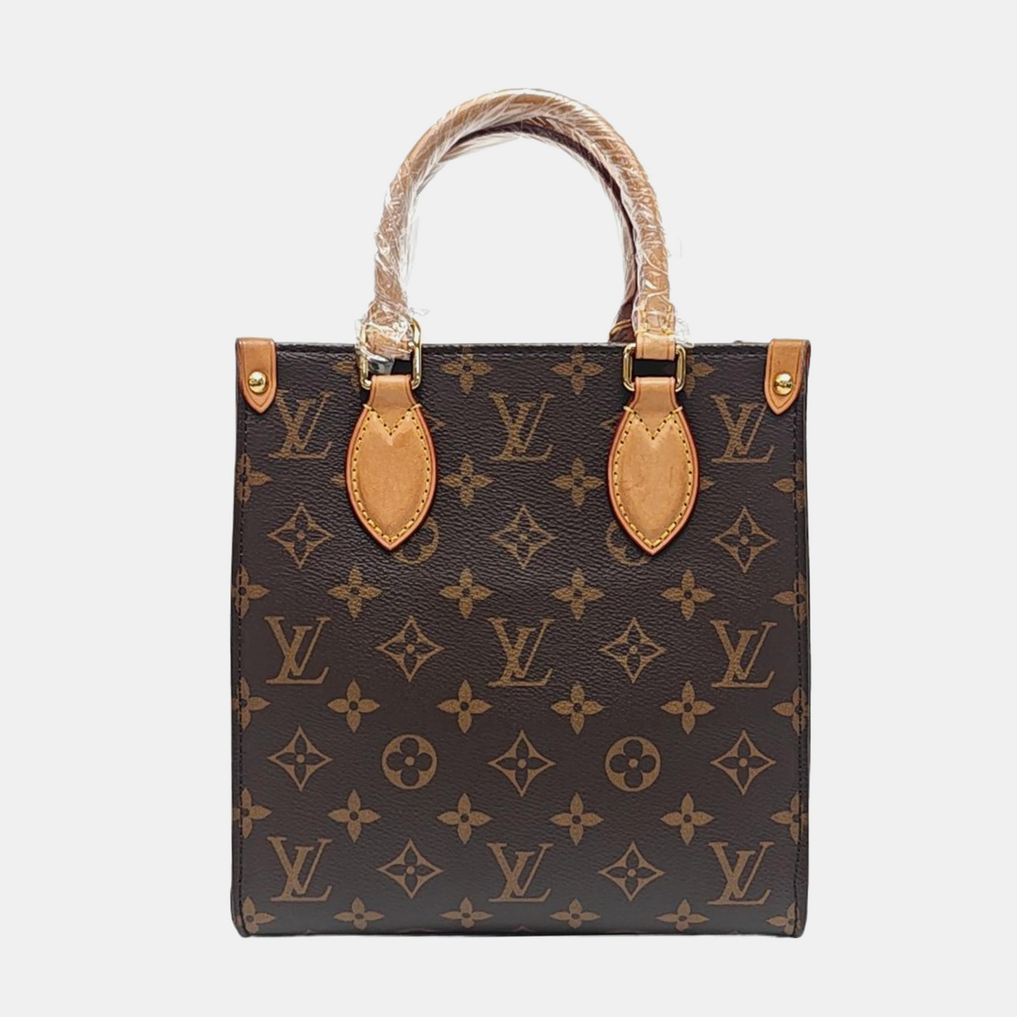 LOUIS VUITTON SAC PLAT BB Brown Coated Canvas Monogram Notepad Bag Crossbody Shoulder Bag Sling Bag Golden Hardware Removable Strap-(SKU)-954740431