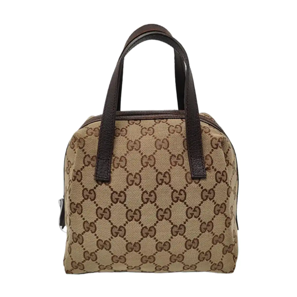 GUCCI Brown Canvas Monogrammed Tote Bag Golden hardware-(SKU)-946191462
