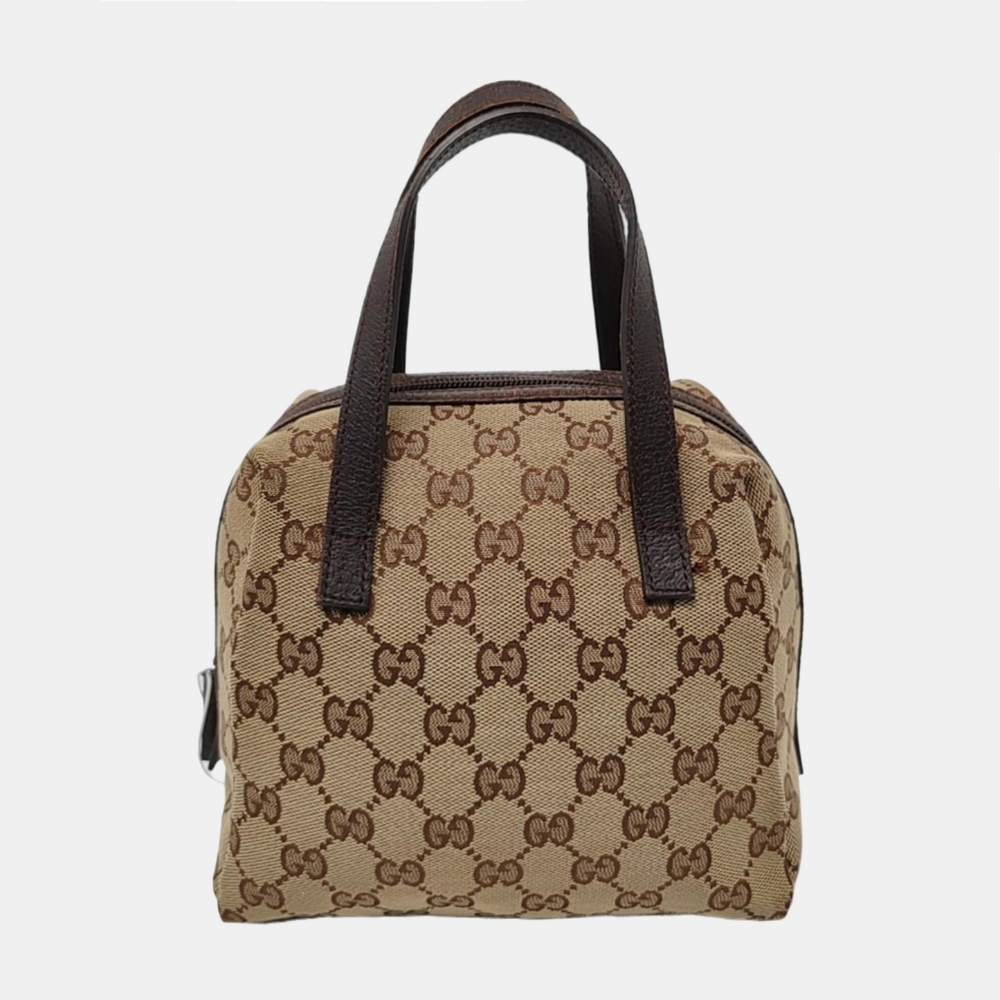 GUCCI Brown Canvas Monogrammed Tote Bag Golden hardware-(SKU)-946191462