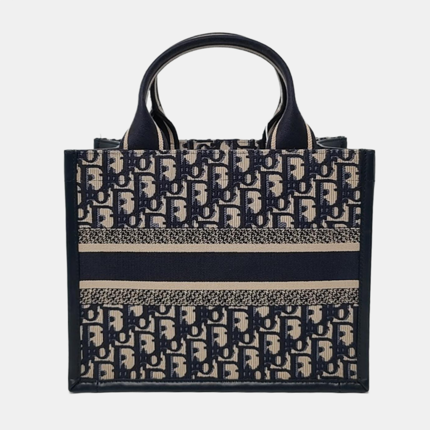 DIOR Book Tote Small Blue Canvas Monogram Embroidered Crossbody Shoulder Bag Handbag Tote Bag Golden Hardware Removable Strap Accessories Included-(SKU)-955313336