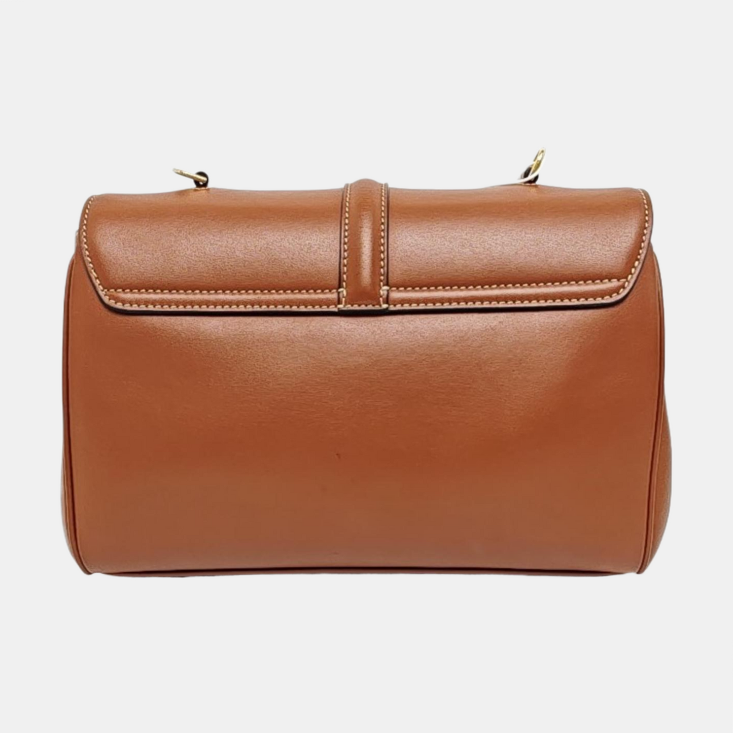 CELINE 16 Teen Brown Calfskin Single Shoulder Bag with Detachable Strap and Gold Hardware-(SKU)-955131984