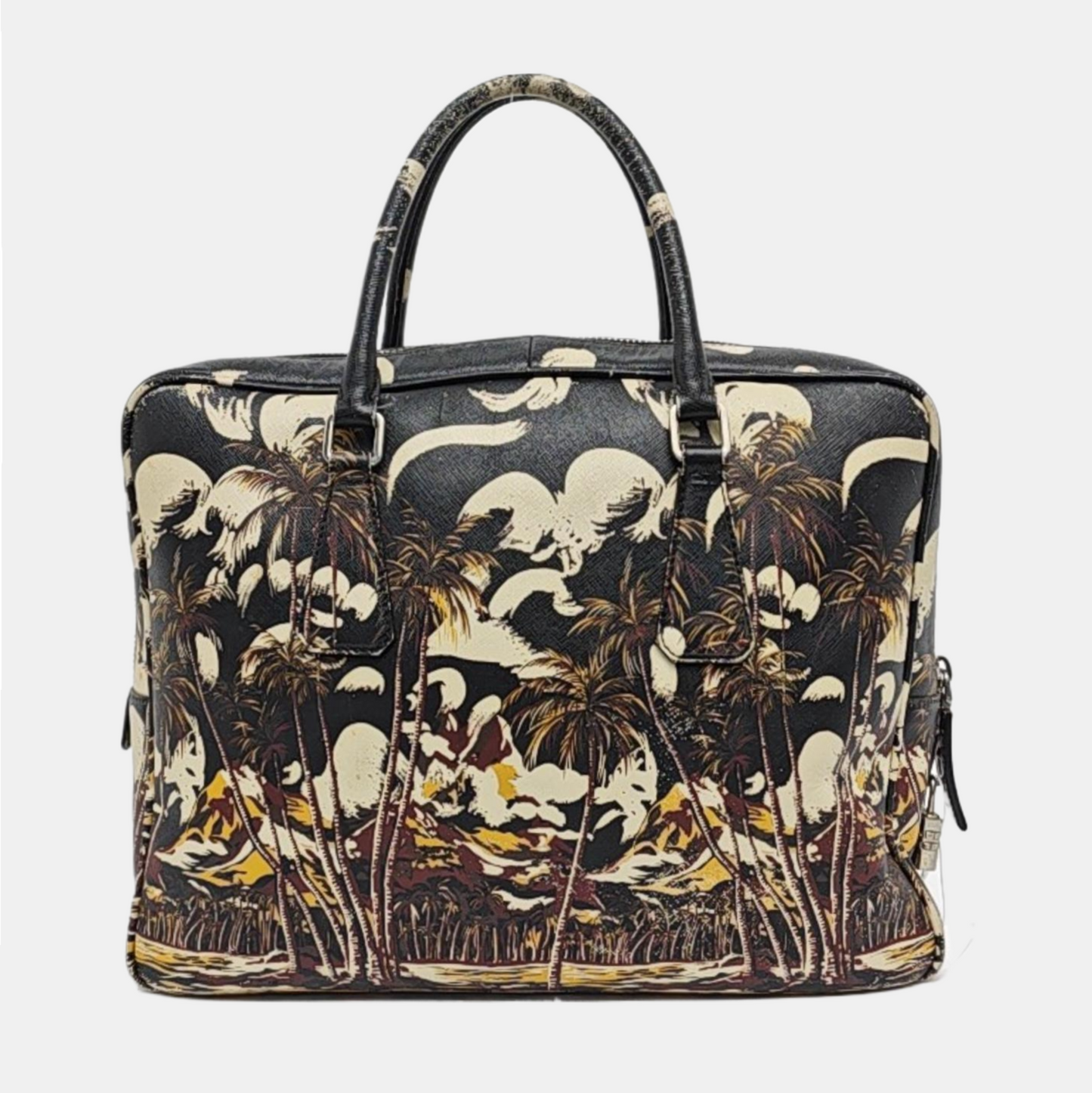 PRADA Multicolor Calfskin Crossgrain Handbag Silver Hardware-(SKU)-955513248