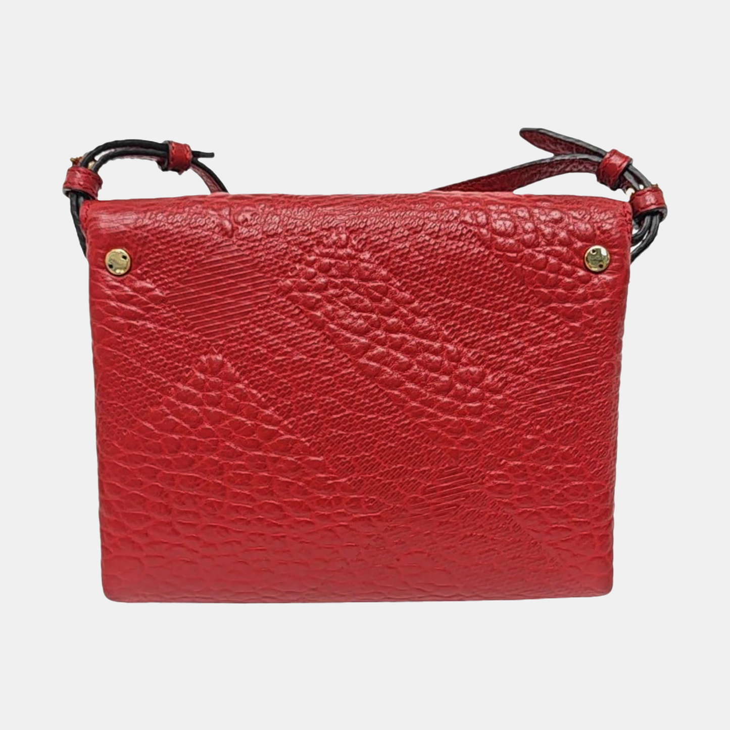 BURBERRY Langley Red Calfskin Embossed Crossbody Bag Golden hardware Removable shoulder strap-(SKU)-954742454