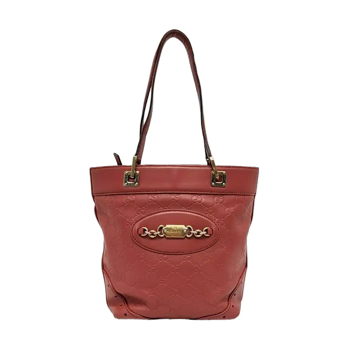 GUCCI Ligne Shima Beige Calf Leather Monogrammed Ripple Texture Single Shoulder Bag Handbag Golden hardware-(SKU)-955507212
