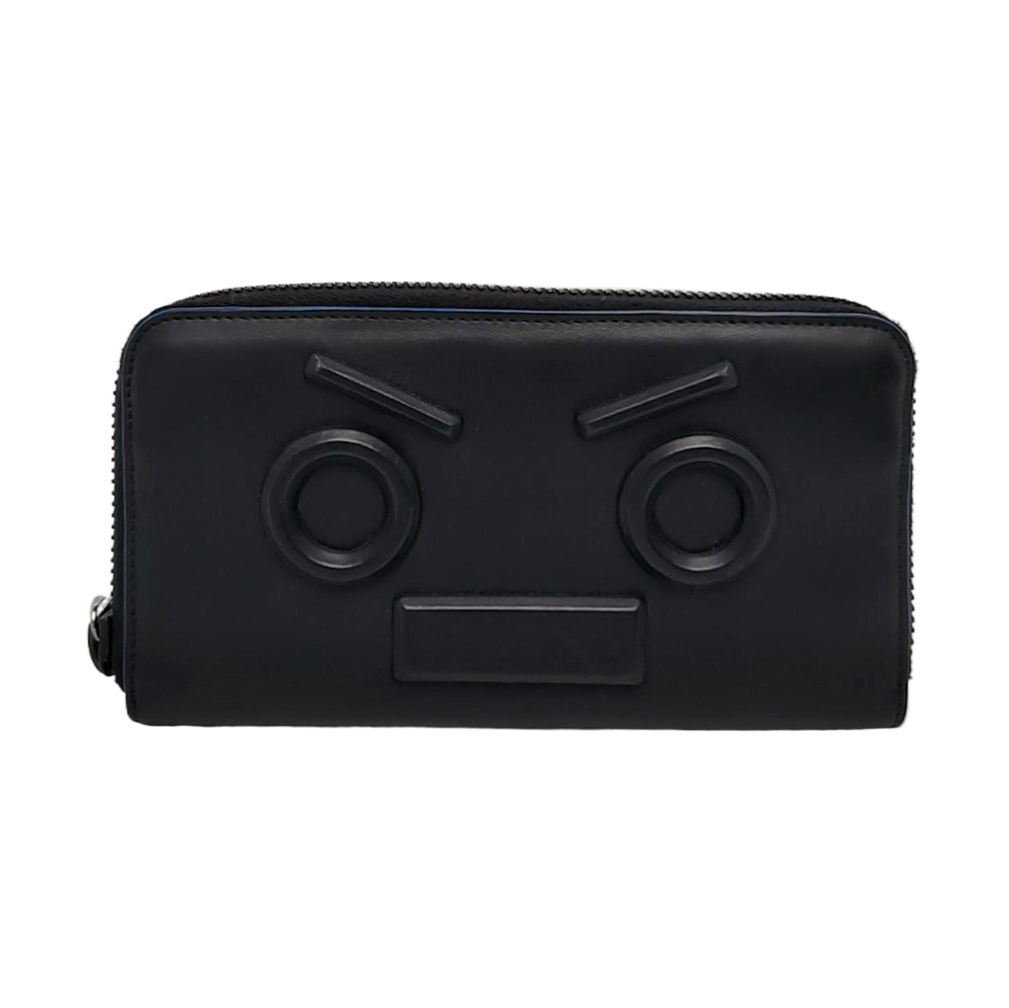 FENDI Monster Black Leather Embossed Wallet Black hardware-(SKU)-955589989