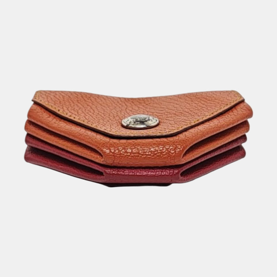HERMÈS 24 Verso Hermes OrangeChèvre MysoreGoat Leather Clutch Silver Hardware 🄵stamp-(SKU)-955678144