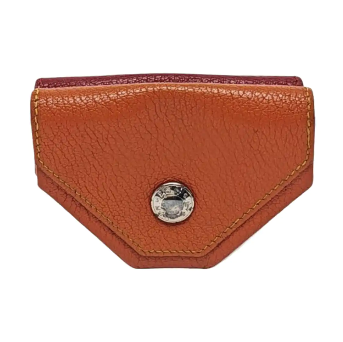 HERMÈS 24 Verso Hermes OrangeChèvre MysoreGoat Leather Clutch Silver Hardware 🄵stamp-(SKU)-955678144