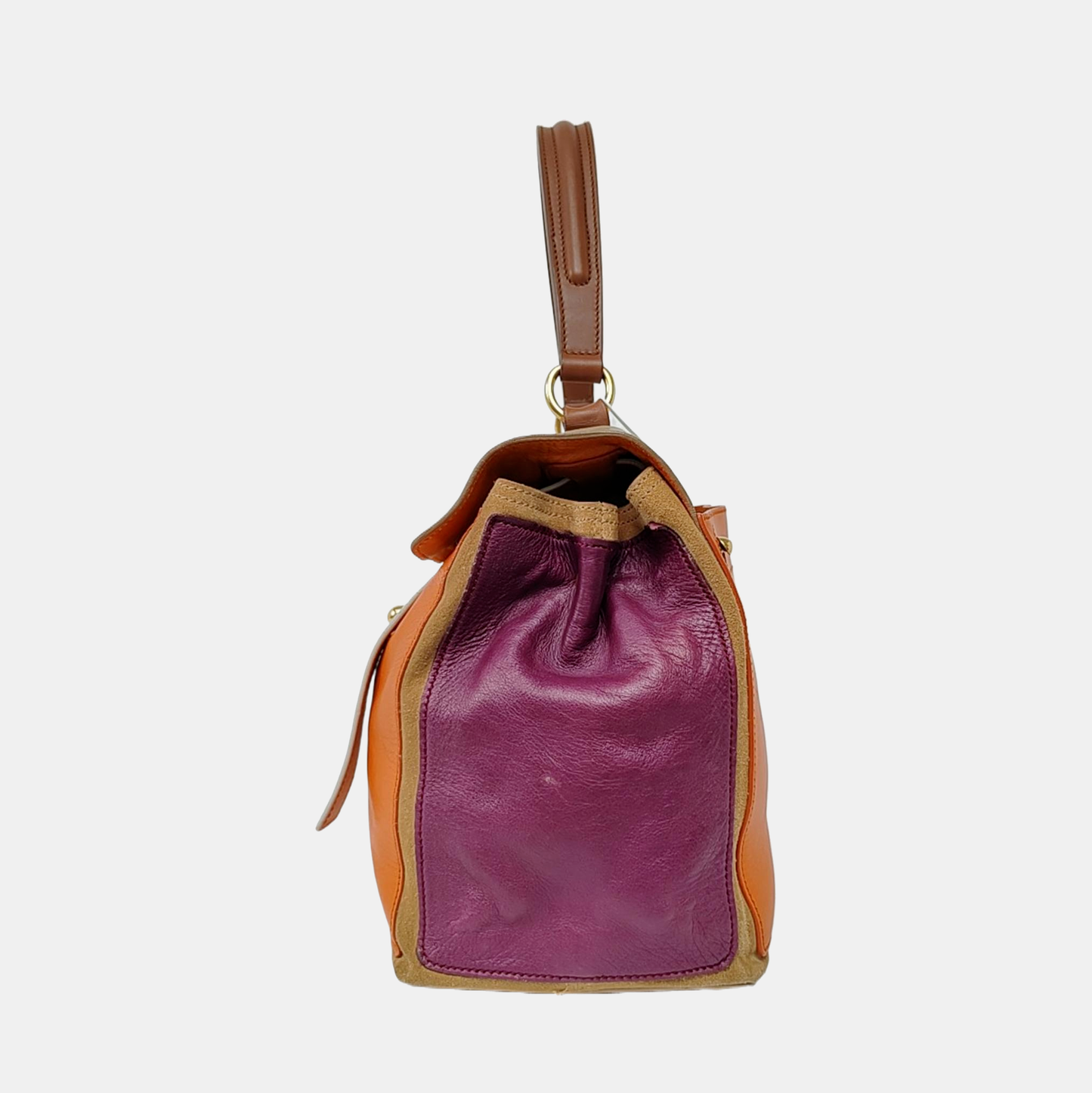YSL MUSE TWO Multicolor Cowhide Single Shoulder Bag Tote Golden hardware-(SKU)-955589540