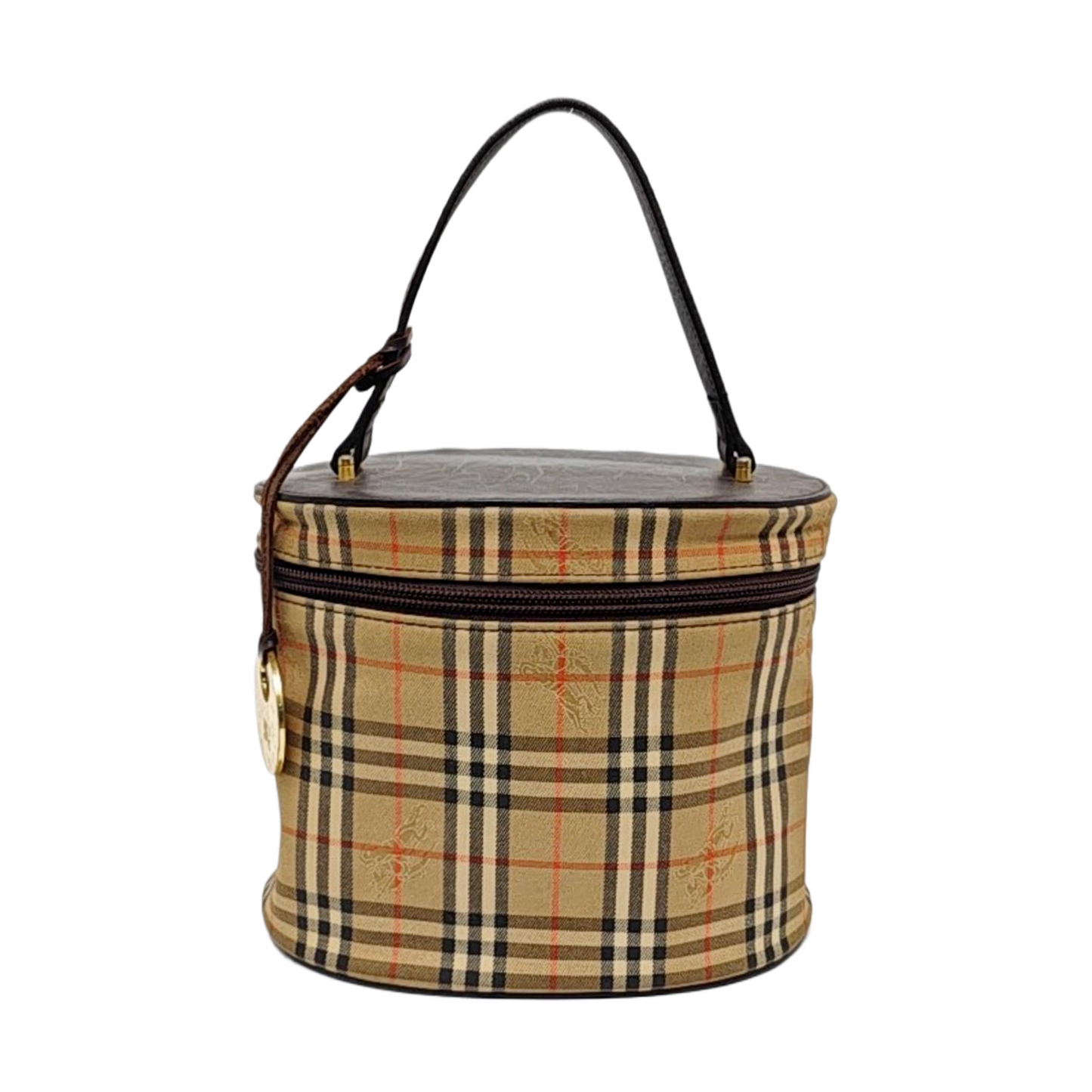 BURBERRY Khaki canvas military horse pattern tote bag Golden hardware-(SKU)-955755761