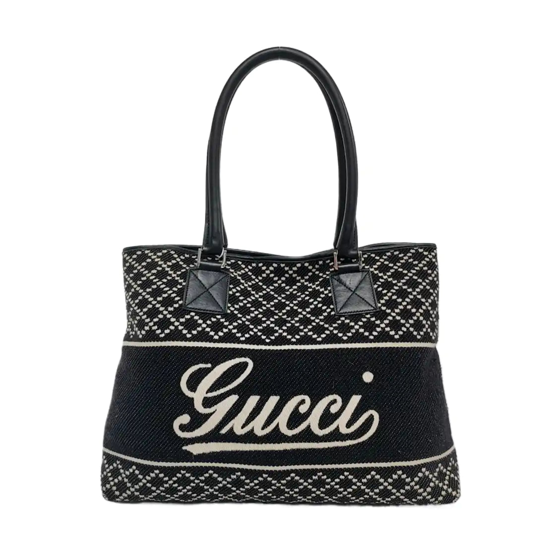 GUCCI Princy Black Fabric Jacquard Single Shoulder Bag Golden hardware-(SKU)-955712235