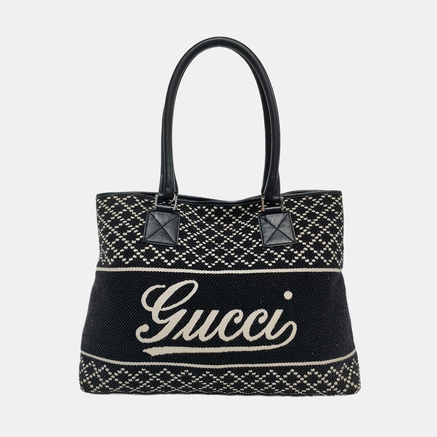 GUCCI Princy Black Fabric Jacquard Single Shoulder Bag Golden hardware-(SKU)-955712235