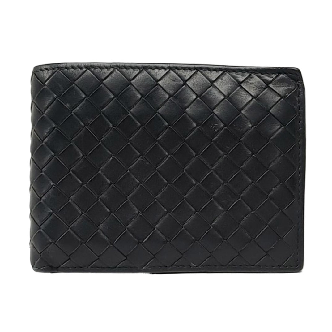 BOTTEGA VENETA Black Sheepskin Woven Wallet-(SKU)-955363008