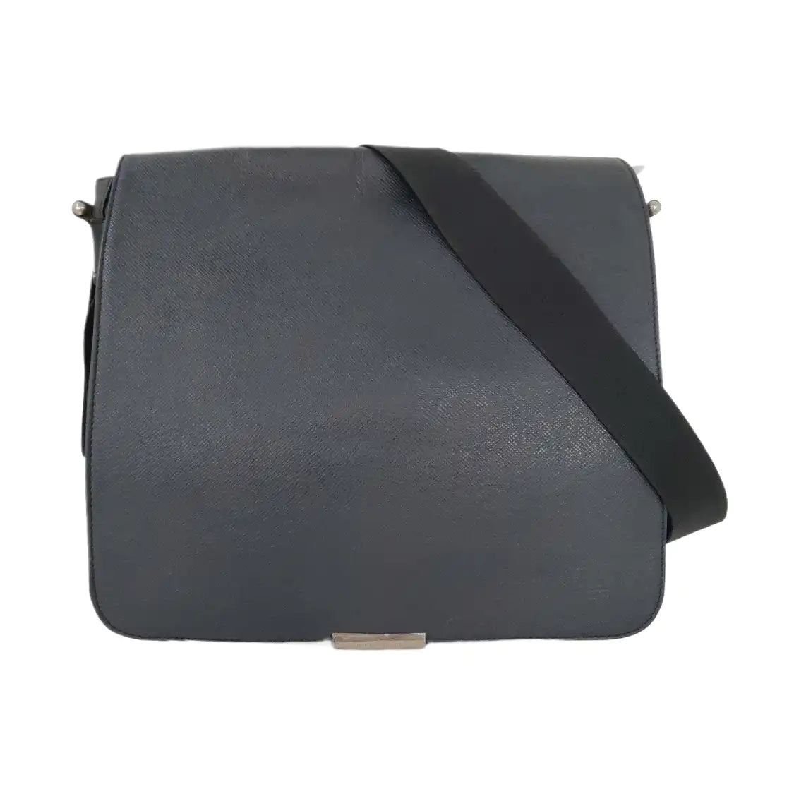 LOUIS VUITTON VIKTOR Black Cowhide Single Shoulder Bag Crossbody Bag Silver Hardware-(SKU)-955690536
