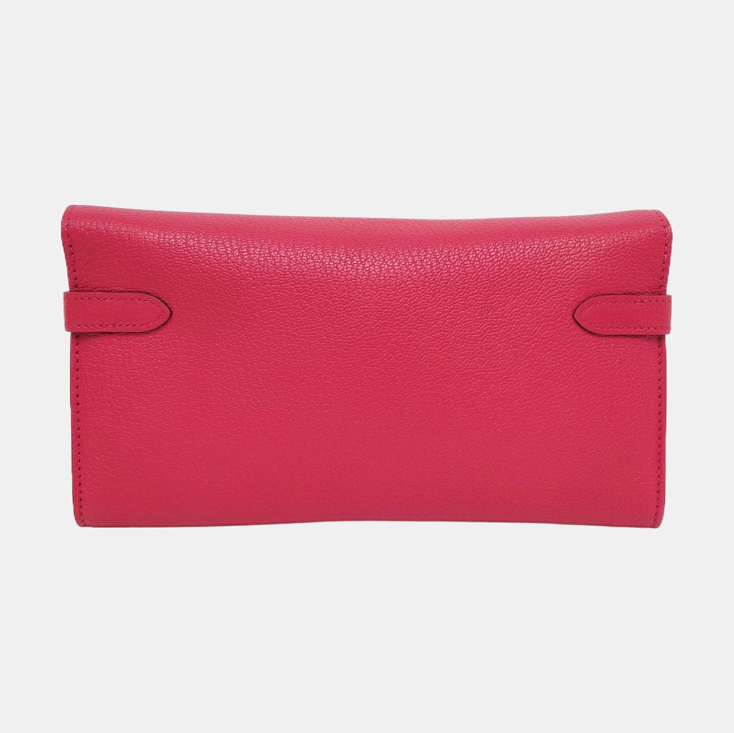 HERMÈS Kelly Rose Chèvre Mysore Goat Leather Wallet Gold Hardware 🄽 Embossed External Stitch-(SKU)-955716204