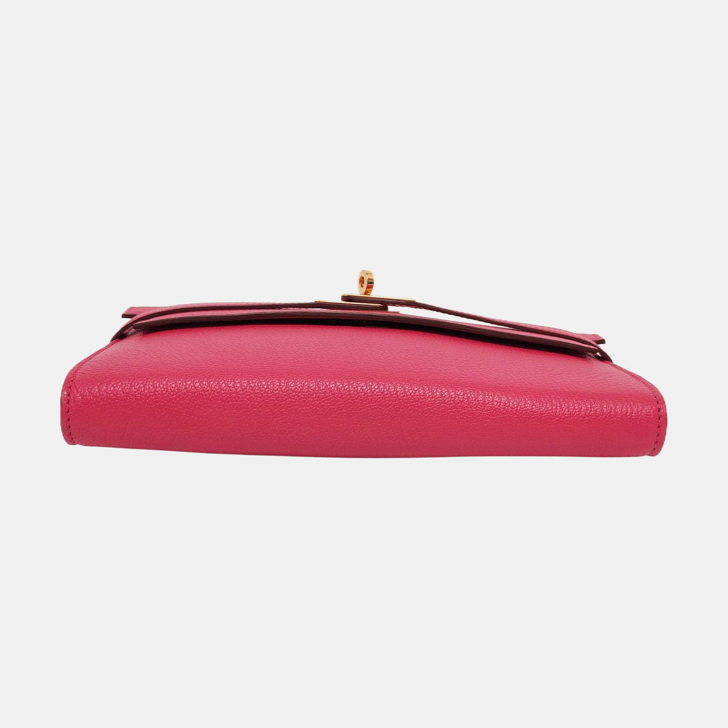 HERMÈS Kelly Rose Chèvre Mysore Goat Leather Wallet Gold Hardware 🄽 Embossed External Stitch-(SKU)-955716204