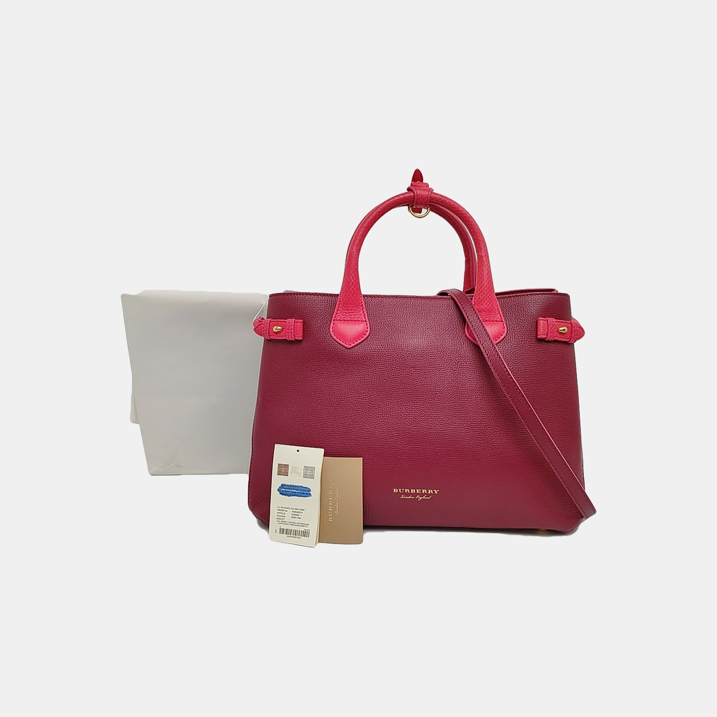 BURBERRY The Banner Medium size Red Cowhide Single Shoulder Bag Handbag Crossbody Bag Golden hardware Removable shoulder strap-(SKU)-955854849