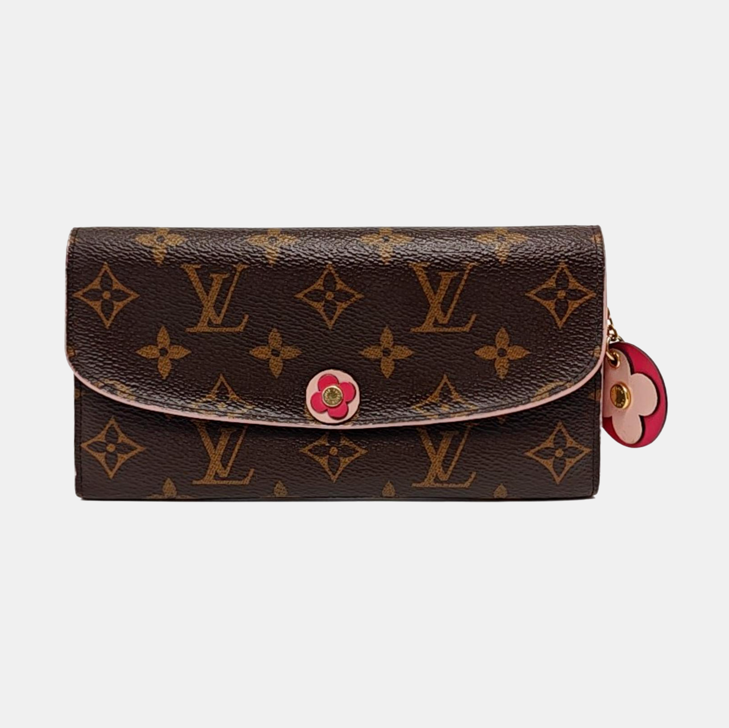 LOUIS VUITTON EMILIE Brown coated canvas vintage wallet Golden hardware-(SKU)-942991994