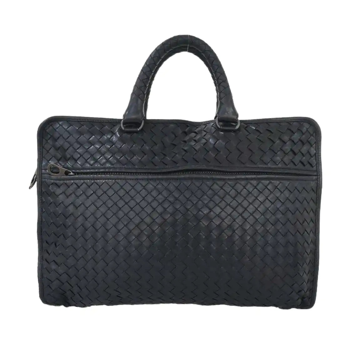 BOTTEGA VENETA Black Cowhide Braided Handbag Black hardware-(SKU)-955793328