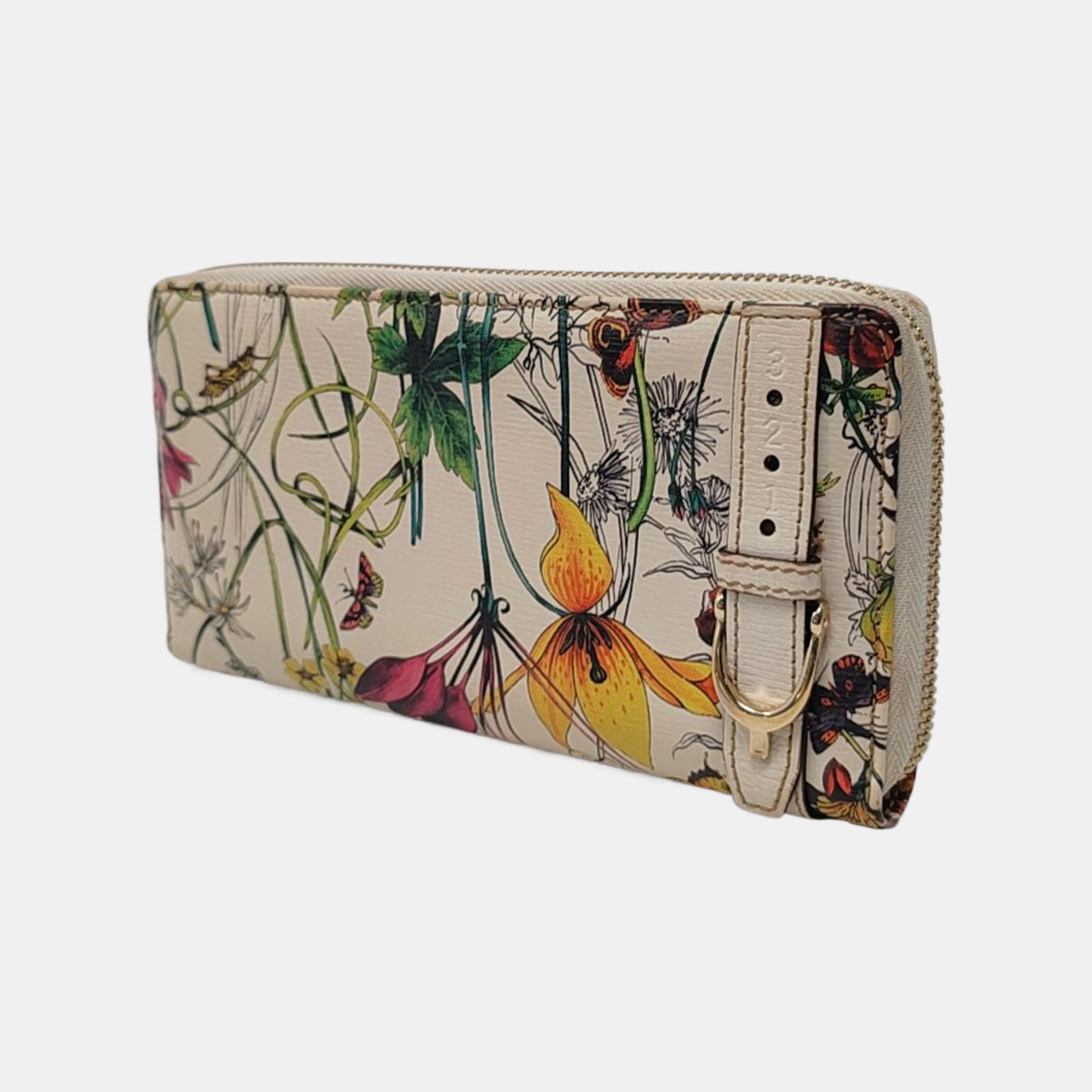 GUCCI Beige Cowhide Printed Wallet Golden hardware-(SKU)-955892936
