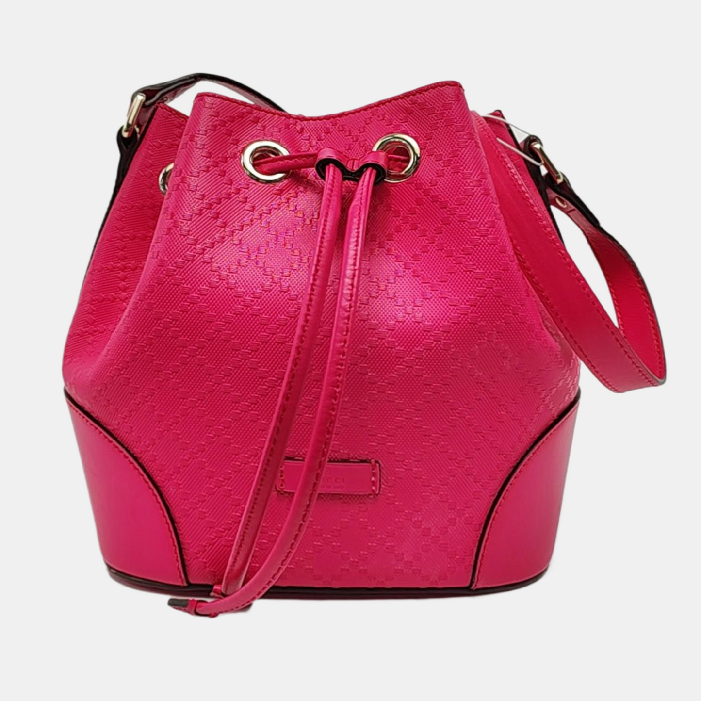 GUCCI Diamante Fuchsia Leather Patchwork Crossbody Shoulder Bag Golden hardware-(SKU)-956229075