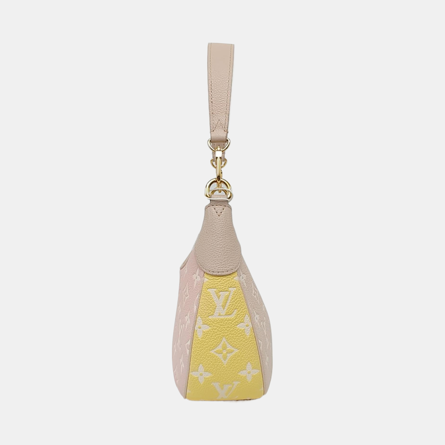 LOUIS VUITTON BAGATELLE Pink Calfskin Embossed Single Shoulder Bag Tote Bag Crossbody Bag Gold Hardware 2 Removable Straps-(SKU)-947832107