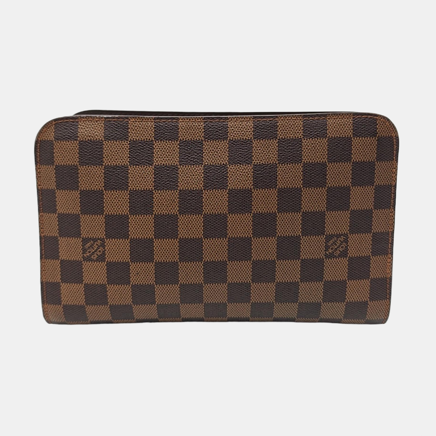 LOUIS VUITTON SAINT LOUIS Brown Coated Canvas Checkered Handbag Golden hardware-(SKU)-956148257