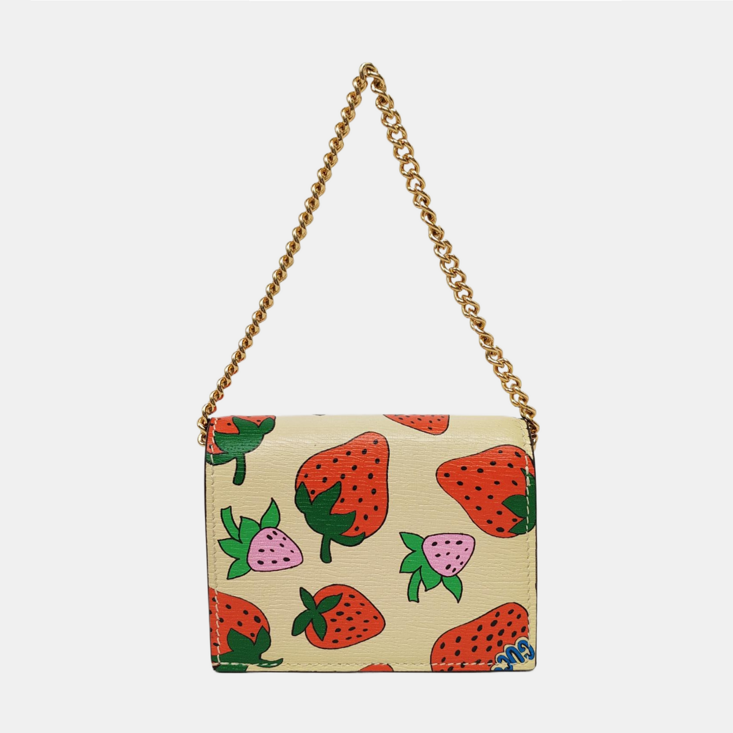 GUCCI Zumi White Cowhide Printed Horsebit Handbag Golden Silver Hardware Complete Accessories-(SKU)-956560067