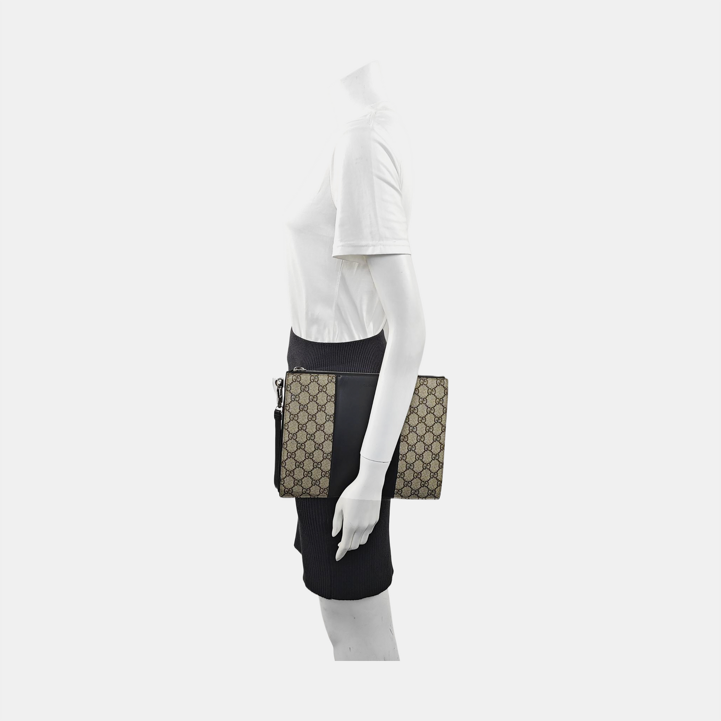GUCCI Beige Coated Canvas Vintage Handbag Silver Hardware-(SKU)-956350936