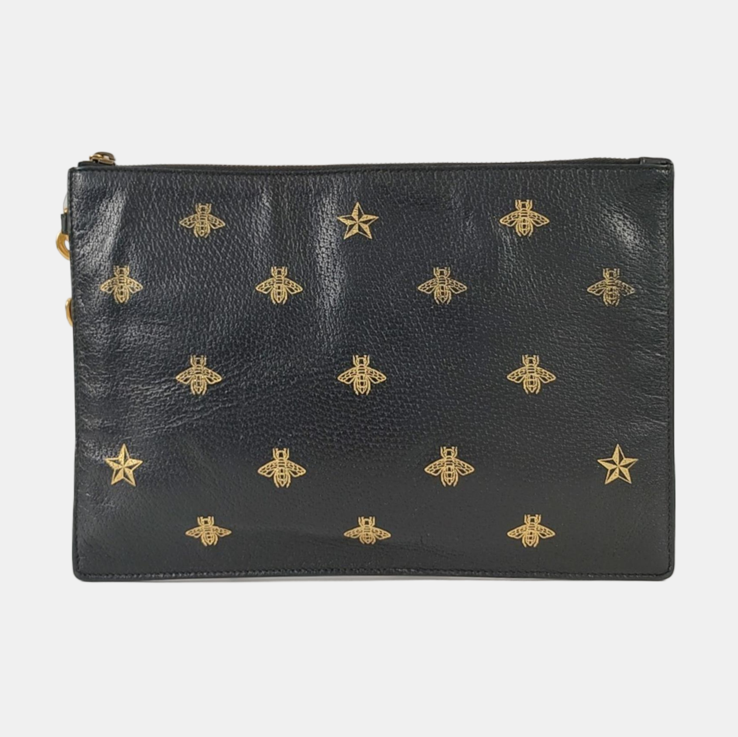 GUCCI Bee Web Black Cowhide Printed Bee Handbag Handbag Crossbody Golden hardware-(SKU)-949397930