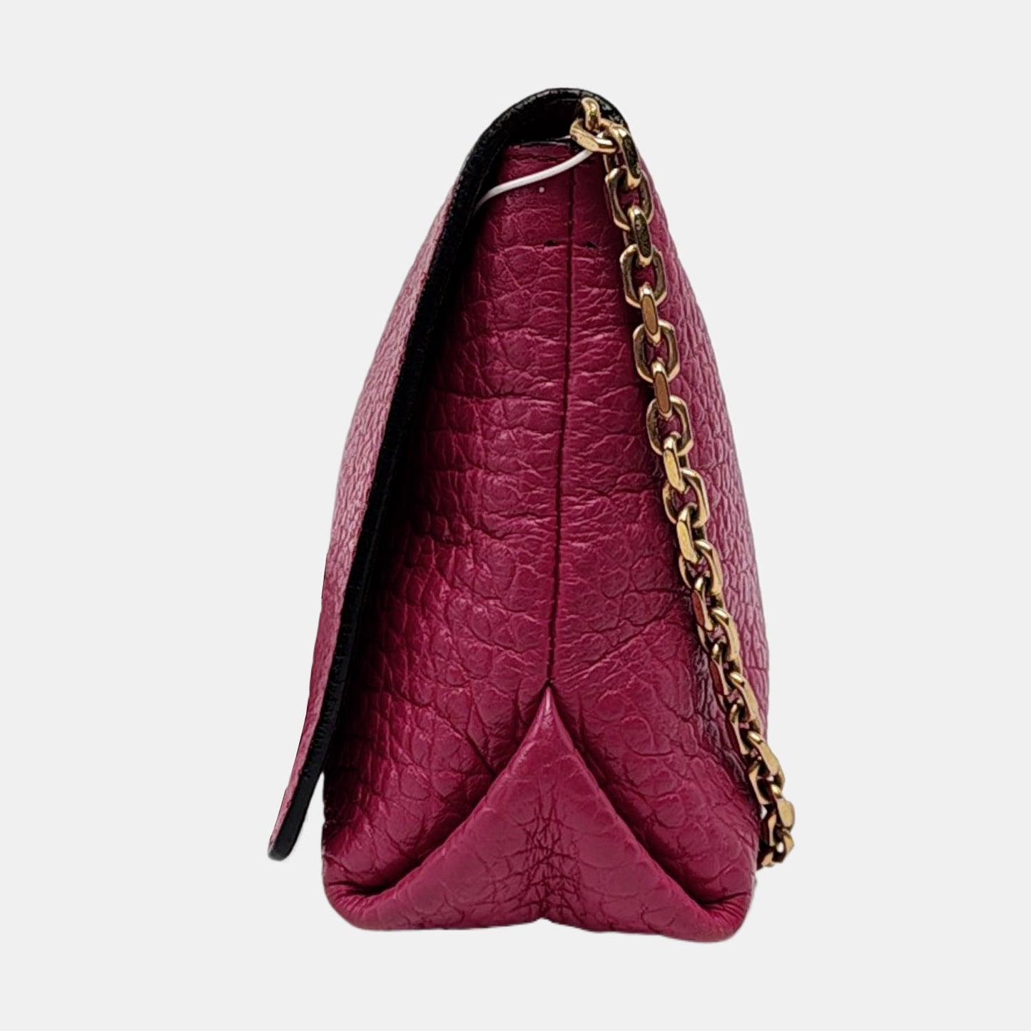 BURBERRY Mildenhall Fuchsia Leather Crossbody Shoulder Bag Handbag Golden hardware-(SKU)-956600104