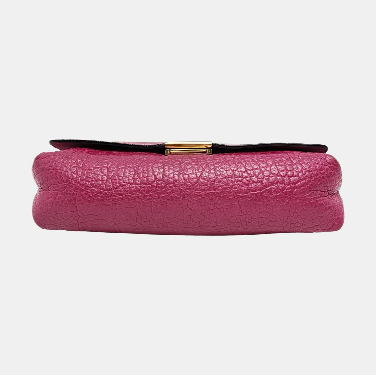 BURBERRY Mildenhall Fuchsia Leather Crossbody Shoulder Bag Handbag Golden hardware-(SKU)-956600104
