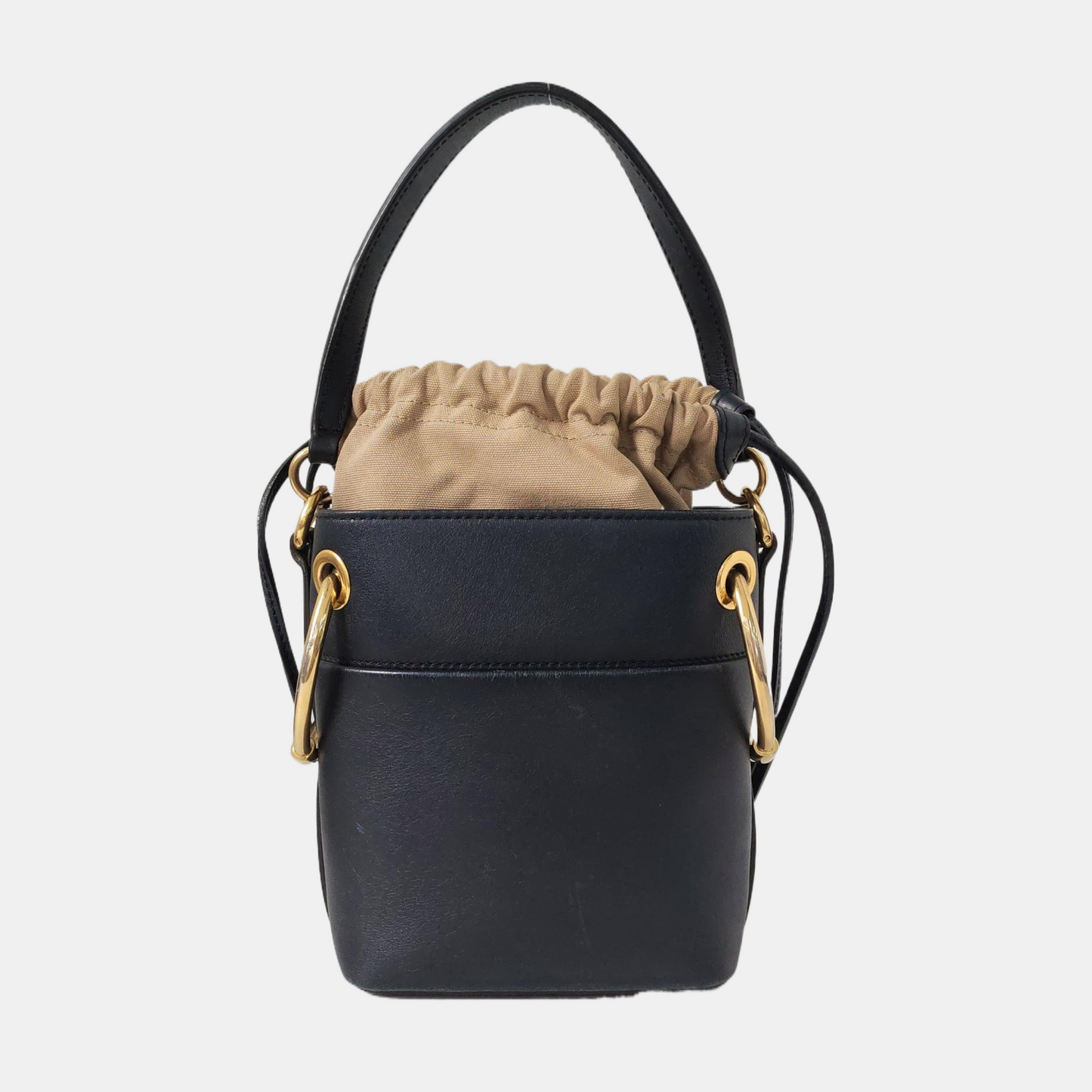 Chloé Roy Black Cowhide Printed Single Shoulder Bag, Handbag, and Crossbody Golden hardware Removable shoulder strap-(SKU)-956715816