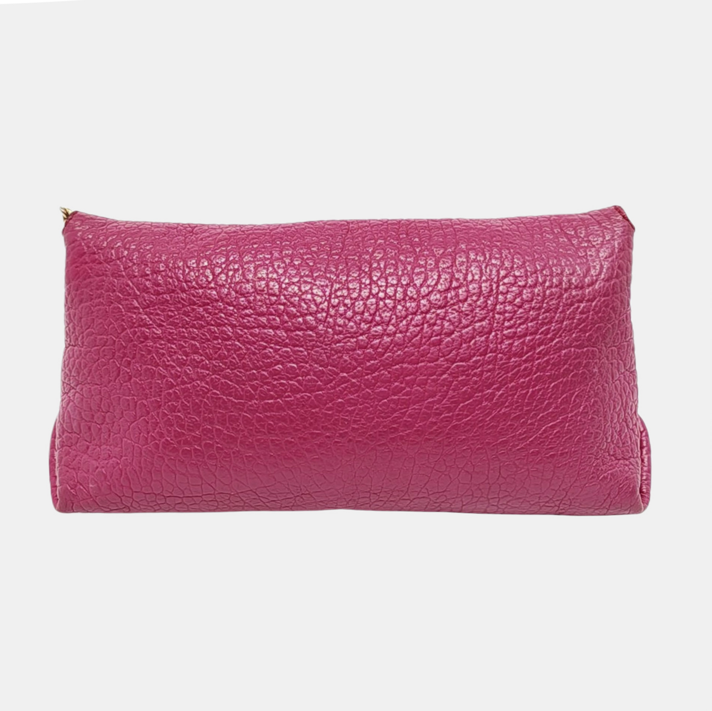 BURBERRY Mildenhall Fuchsia Leather Crossbody Shoulder Bag Handbag Golden hardware-(SKU)-956600104