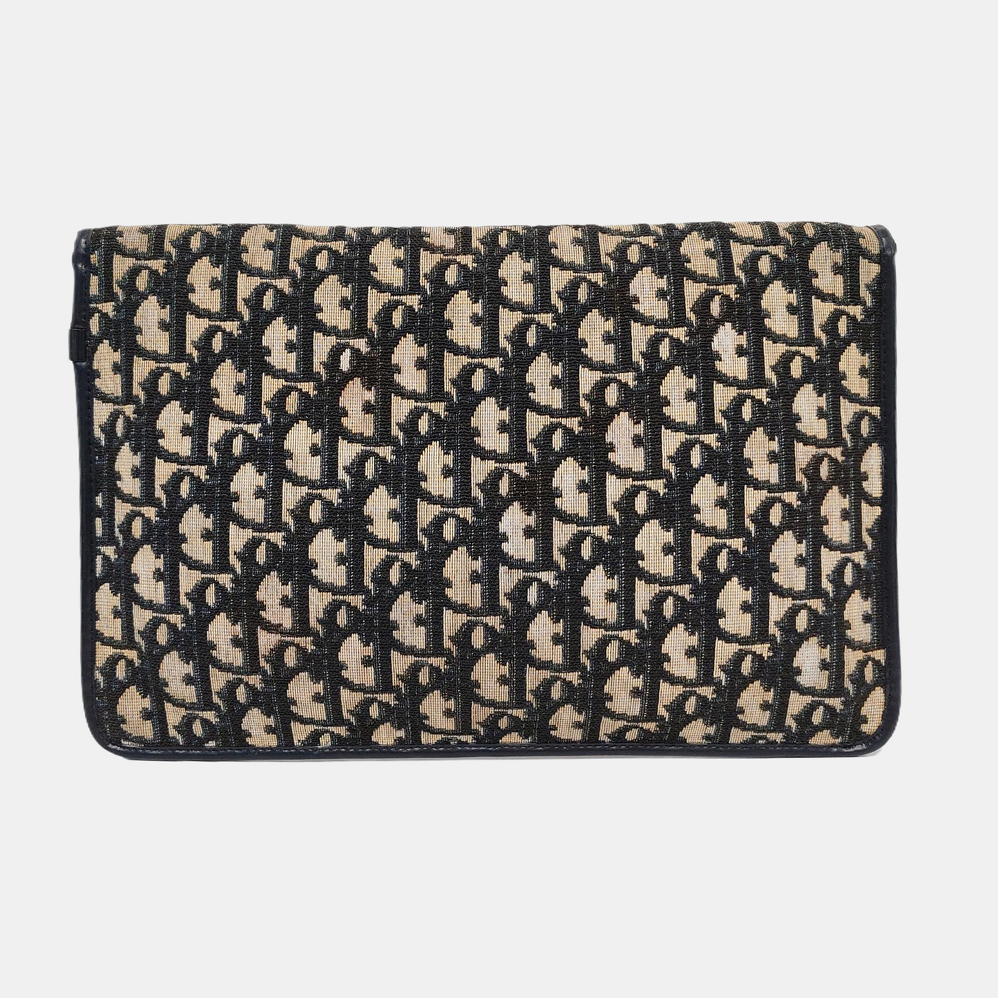 DIOR Brown Canvas Monogrammed Clutch Golden hardware-(SKU)-956712038