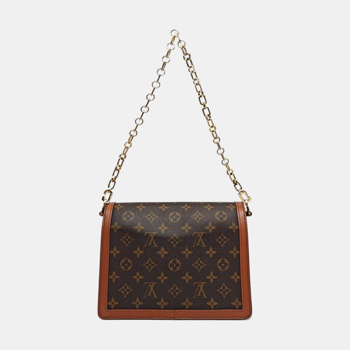 LOUIS VUITTON DAUPHINE Medium Brown Coated Canvas Monogram Vernis Dauphine Shoulder Bag Crossbody with 2 Detachable Straps-(SKU)-957064267