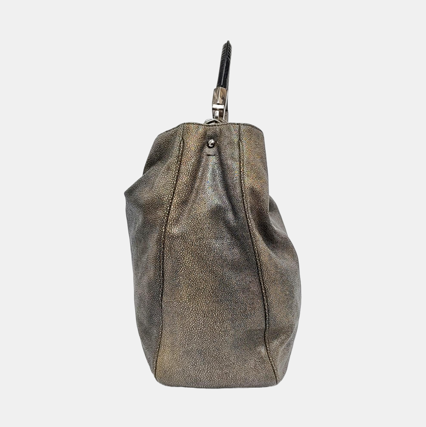 YSL ROADY Grey Cowhide Tote Bag Silver Hardware Removable shoulder strap-(SKU)-957328049