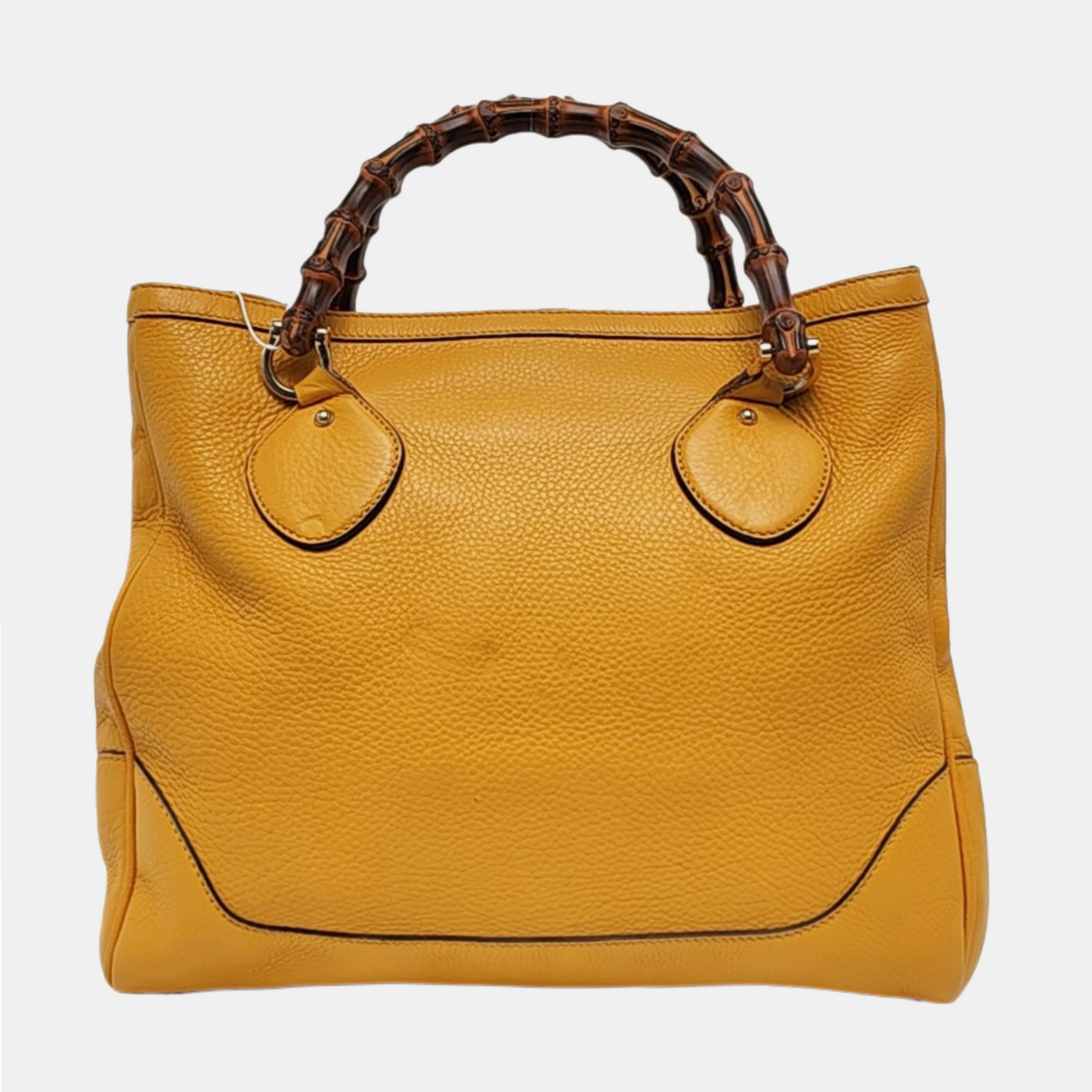 GUCCI Bamboo 1947 Yellow cowhide bamboo bag handbag Golden hardware-(SKU)-957418197